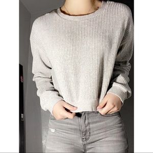 Forever 21 grey velvet sweatshirt. In perfect condition!